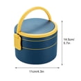 thumbnail image 4 of Lonchera, Bento Box, Lonchera portátil de doble capa, Calentada en microondas, Diseño de 2 niveles, Estructura de metal, Para oficina, Arroz, Almacenamiento de alimentos, Ideal para viajes,, 4 of 7