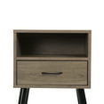 thumbnail image 6 of SYNGAR Modern End Table for Living Room, Side Table for Small Space, Small Storage Cabinet with Drawers, Simple Nightstand Set of 2 for Bedroom, Solid Wood Nightstands with Shelf, Gray Brown, D4218, 6 of 10