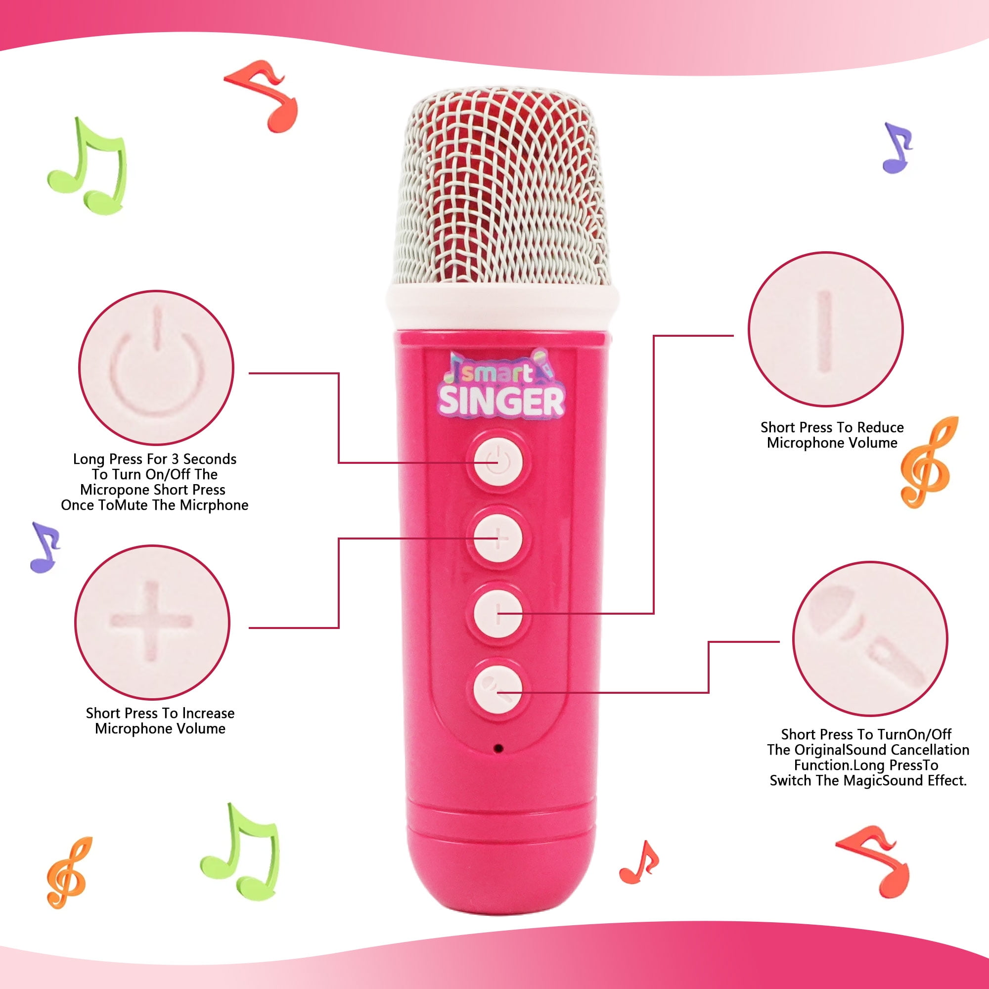 JBeeCtrl Mini Karaoke Machine for Kids with 2 Wireless Microphones Kids Karaoke Machine Toys for 3 4 5 6 7 8 9 10 Years Old Girls Birthday Gifts