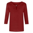 thumbnail image 6 of T Shirts For Women Womens Tops Fashionable Casual Solid Color Three Quarter Sleeve Top T Shirt, 6 of 6