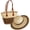 Beige, variant on Women's Straw Totes and Hat Set, Striped Large Capacity Shoulder Bag, Summer Shade Beach Sun Hat Bucket Cap Tote Bags Set for Travel and Shopping