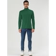thumbnail image 3 of CamisePaHombres De Mangas Largas Cuello De Cisne Ajuste Delgado Casual Verde Oscuro 48, 3 of 7