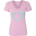 thumbnail image 3 of Inktastic Paw Print Heart Women's V-Neck T-Shirt, 3 of 5