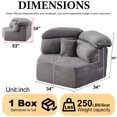 thumbnail image 2 of Leumius 53" Single Sofa,Oversized Modular Sofa Lounge Chair with Stylish Envelop Sesign Pillow,Pentagonal Sofa Boneless Couch for Living Room,Gray Corduroy, 2 of 14