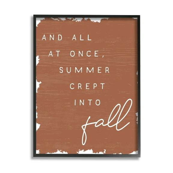 Stupell Industries At Once Summer Into Fall Phrase Orange Pattern Graphic Art Black Framed Art Print Wall Art, 11x14, by Daphne Polselli