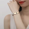 thumbnail image 4 of 7.5 inch Linnalove Rose gold Fashion Medical id bracelet for Women Epilepsy alert bracelets, 4 of 8