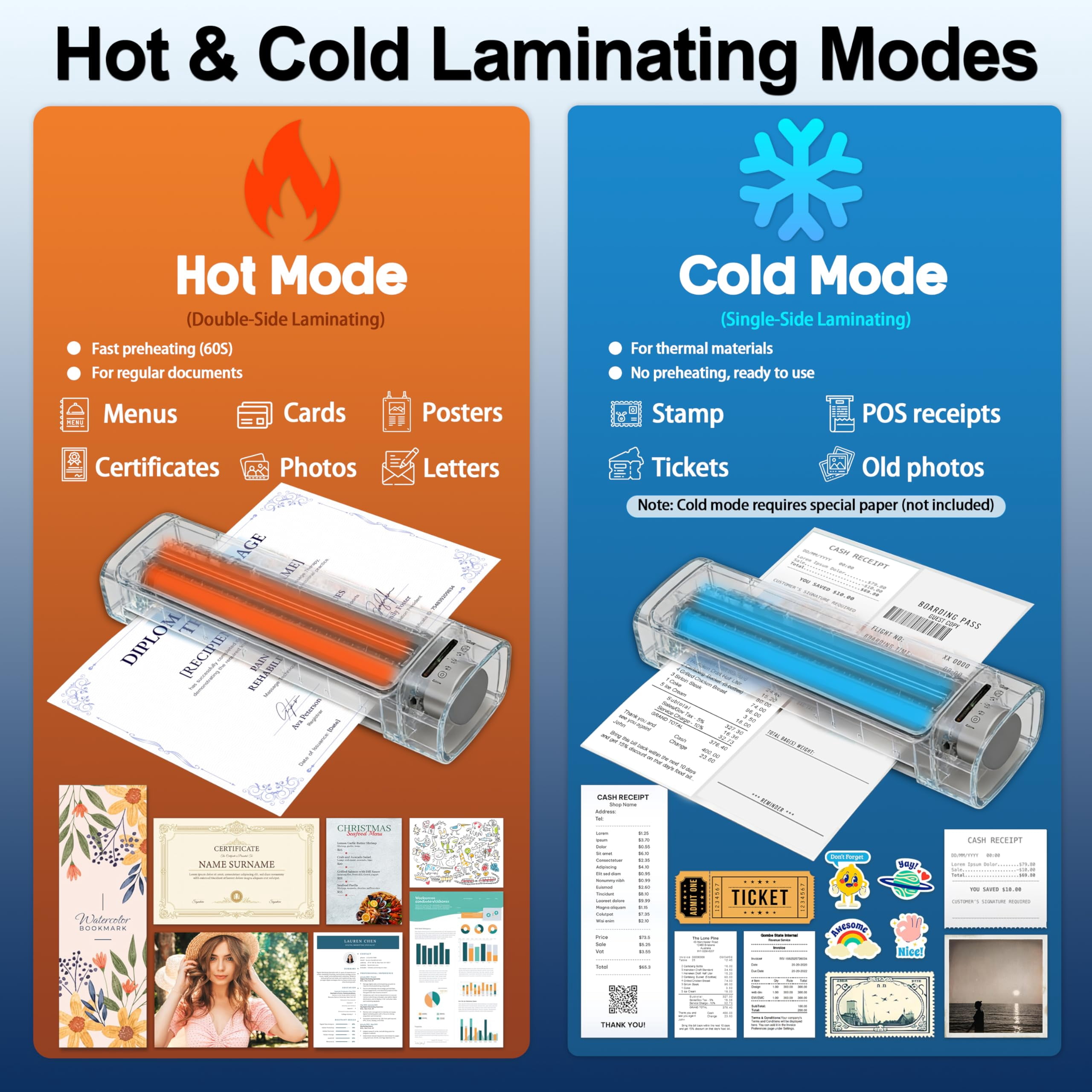 13 Inch Laminator Machine with 30 Laminating Sheets, A3 11-in-1 Hot & Cold Thermal Laminator for Teachers, 60S Fast Warm-Up, 450mm/min, Never-Jam Design Laminate Machine for Home, Office, School