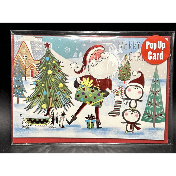 Merry Christmas Pop Up Greeting Card w/Envelope