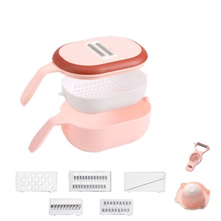 

Ringshlar Multifunctional Vegetable Chopper with Drain Basket Practical Kitchen Supplies Potato Radish Lemon Slicer