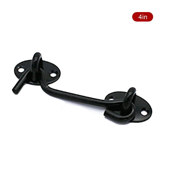 Window Eye Latch Switch Anti-rust Convenient Cabinet Hook Multi-functional Black Silent Catch Holder with Screws Gate Showcase Black 4inch