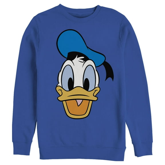 Men's Mickey & Friends Large Donald Duck Sweatshirt Royal Blue 3X Large