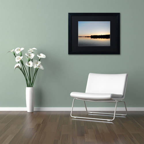 Trademark Fine Art 'Moosehead Lake Sunset' Canvas Art by Nicole Dietz, Black Matte, Black Frame