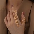thumbnail image 4 of Opvise Chain Link Ring Anti-allergy Anti-oxidation Jewelry Full Rhinestone Retro Flower Link Ring for Gift, 4 of 8