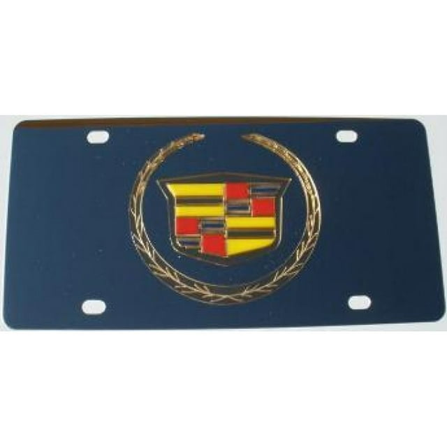 Plaque d'Immatriculation en Acier Inoxydable avec Logo Doré