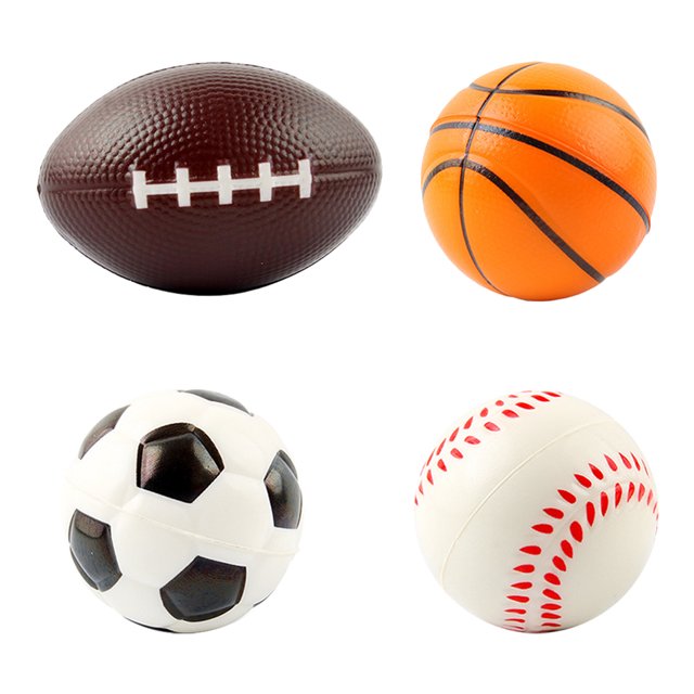 KAKOWELY 4 pelotas deportivas para apretar, juguete antiestrés para niños y adultos, juguete sensorial.