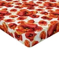 thumbnail image 2 of Ambesonne Floral Fitted Sheet, Red Poppy Flowers, Full Size, Red and White, 2 of 3