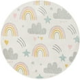 thumbnail image 5 of Unique Loom Whimsy Kids Collection Area Rug - Rainbow, Stars, And Clouds (5' 3" Round Ivory/Light Blue) Perfect For Kids Bed Room/Nursery Room/Living Room/Class Room/Play Room, 5 of 5