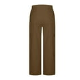 thumbnail image 4 of Cargo Pants for Women High Waisted Hiking Pants Baggy Stretchy Wide Leg Y2K Streetwear with Pockets Brown 2XL, 4 of 8