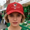 thumbnail image 4 of St. Patrick's Day Hat Adjustable Trucker Cap A Tini Bit Unisex Cap Irish Wineglass Shamrock Graphic Baseball Hat, 4 of 5