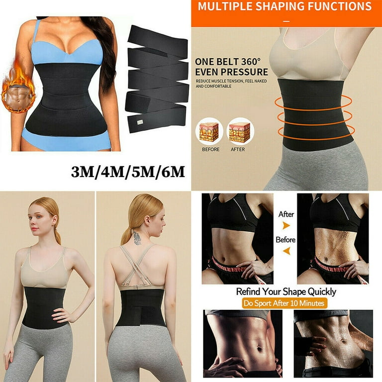 US Wrap Waist Trainer Stomach Abdomen Binder Belly Body Shaper Compression  Belt