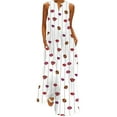 thumbnail image 1 of Wrcnote Women Tank Dress Sleeveless Summer Beach Sundress Floral Print Long Maxi Dresses Party Loose V Neck Style Q 5XL, 1 of 2