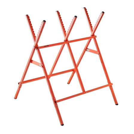 VEVOR Saw Horses, 2 Pack Folding Work Horses, 260 lbs Load Capacity Sawhorse with Heavy Duty Legs, Adjustable Height Saw Horse with Non-Slip Foot Pads, for Woodworking, Carpenters & Contractors