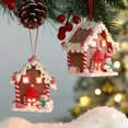 thumbnail image 1 of Colgante LED con temática navideña, muñeco de nieve, jengibre, Papá Noel, casa de luces, cerámica blanda, árbol colgante, decoración para fiesta de año nuevo en el hogar, 1 of 5