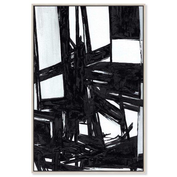 Art Remedy Black and White Art Canvas, 24" x 36", Silver Frame, Monochrome Study