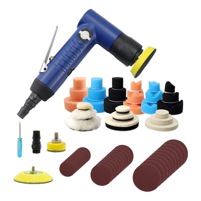 Pneumatic Sandpaper Machine 1/2/3 Inch Polishing Waxing Machine Air Sander Polisher Sandpaper Set ,High Dust Collection Efficiency