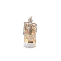 LED Christmas Candle Lights Luminous Decoration - Simulation Electronic Crystal Candles with Tree/Pine Twig/Berry Ornament Decor for Holiday Ambient Gifts