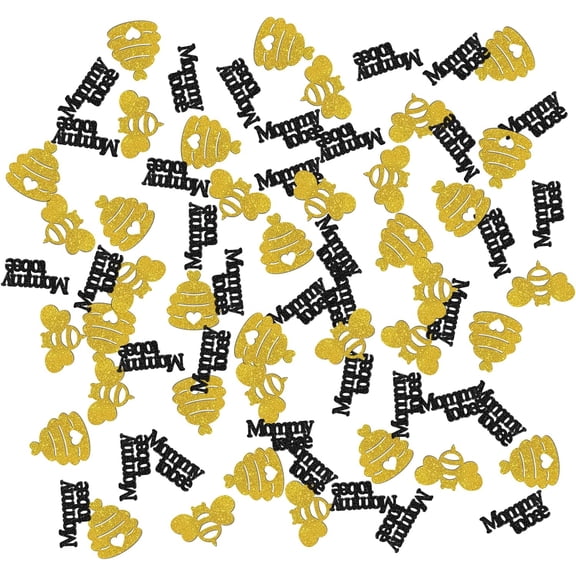Mommy to Bee Confetti Glitter, Bumble Bee Baby Shower Table Confetti, Gender Reveal, Bee Scatter Confetti, Pregnant Annountanct Party Table Decorations Confetti, 120pcs