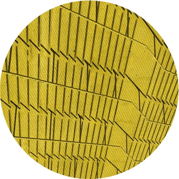 Ahgly Company Indoor Round Patterned Dark Bisque Brown Area Rugs, 7' Round