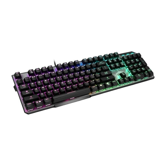 MSI Vigor GK50 Elite LL Mechanical Gaming Keyboard - Kailh Blue Switches (Clicky), Ergonomic Keycaps, Brushed Metal Finish, Anti-Slip Base, Per-Key RGB Mystic Light, USB 2.0 - Full-Sized