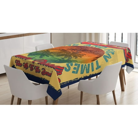 

Florida Tablecloth Sunshine and Fun Time Paradise City Dreaming of Summer Travel Trip Theme Vintage Rectangular Table Cover for Dining Room Kitchen 60 X 90 Inches Multicolor by Ambesonne