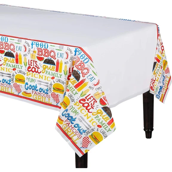 Bbq Picnic Cookout Summer Theme Party Decoration Plastic Tablecover