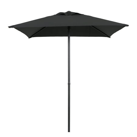 mainstays outdoor 5' black square market patio umbrella, push-up only function