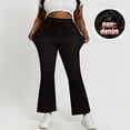 thumbnail image 6 of Bovxnpu Women's Capris Jeans Denim Capris Pants Leggings Women's Denim-Like Print Faux Pocket High Stretch Flare Pants, 6 of 9