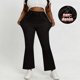 thumbnail image 4 of Pantalones de Cintura Alta para Mujeres Casual Cintura Elástica Caminando con Bolsillos Pantalones Impresos No Tela de Denim Imitación Pantalones de Denim Cómodos para Salir, 4 of 8