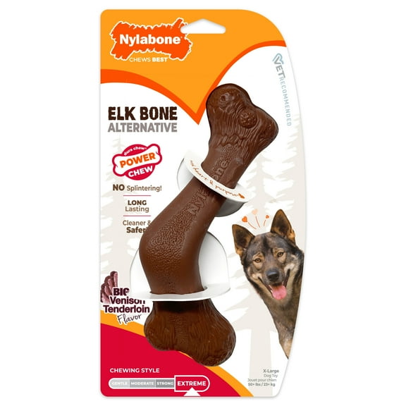 Nylabone Power Chew Elk Bone Alternative Chew Toy Venison X-Large (1 Count)