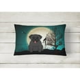 thumbnail image 2 of Carolines Treasures BB2196PW1216 Halloween Scary Pug Black Canvas Fabric Decorative Pillow, 12H x16W, multicolor, 2 of 3