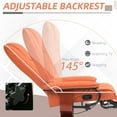 thumbnail image 3 of HOMCOM Faux Leather Manual Recliner, Adjustable Swivel Lounge Chair with Footrest, Armrest and Wrapped Wood Base for Living Room, Orange, 3 of 9