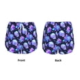 thumbnail image 3 of Pofeuu flower starry sky Skull Print Women's Athletic Shorts Running Workout Shorts Tummy Control Quick Dry Gym Shorts with Pockets Double layer sports shorts-Medium, 3 of 7