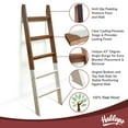 thumbnail image 4 of Hallops Blanket Ladder 5 ft | Rustic Farmhouse Decor | Thin, White on Brown, 4 of 7