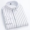 thumbnail image 3 of Camisa de hombre a rayas de gran tamaño para hombre, camisas rojas ajustadas XXL, ropa popular coreana, algodón, informal, con mangas, moda 2024 I Asia, 3 of 5