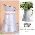 thumbnail image 3 of KONTONTY 1Pcs European Style Bucket Silver Iron Planter for Balcony Decoration Rustic Look, 3 of 8