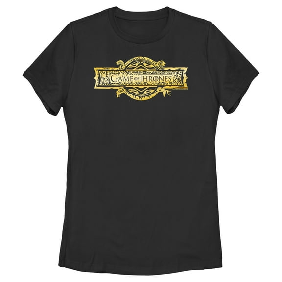 Women's Game of Thrones Golden Logo Graphic Tee Black X Large