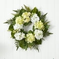 thumbnail image 2 of Nearly Natural 24in. Hydrangea Berry Wreath, White, 2 of 3