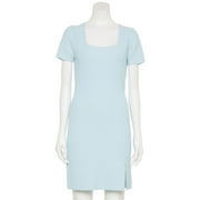Juniors' madden girl Square Neck Mini Dress Color: Light Blue Size: X LARGE