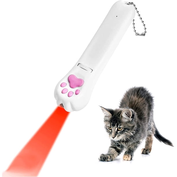 Juguetes interactivos para gatos, juguetes de persecución de gatos ajustables y recargables, juguetes de captura de gatos con 6 patrones, juguetes de persecución de gatos, 1 unidades, color rojo