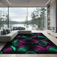 thumbnail image 2 of ODIKA 6'x9' Washable Area Rug Easy Care, Non-Shedding, Music Vinyl Note Groove Dripping Paint Round Movie Eight Record for Queen Size Bedroom Under Bed Master Suite, 2 of 7
